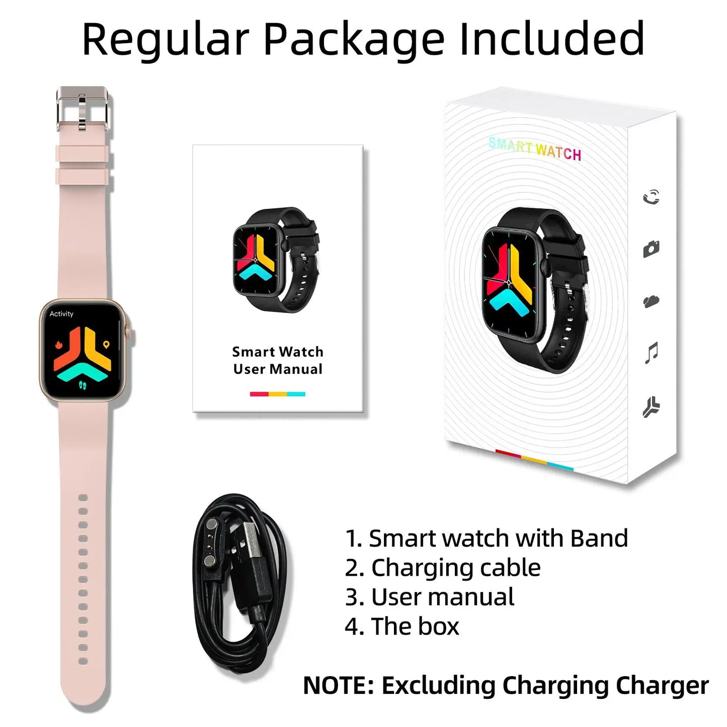 Fitness Tracker Smartwatch with Call Function, Touchscreen Activity Watch for Iphone and Android, Bluetooth Calling Health Wearable, Digital Smart Watch